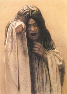 Carlos Schwabe Study for The Wave female figure left of the central figure (mk19) oil painting image